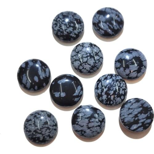 Natural Snowflake Stone Cabochon Beads 6 8 10mm Round No Hole Loose Beads For jewelry making DIY Ring Necklace accessories