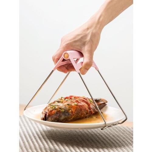 Stainless Steel Non Slip Bowl Lifter Anti Scalding Bowl Holder Kitchen Utensils Dish Holder Bowl Lifter Clip