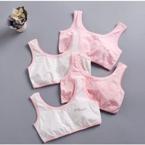 The new girl Pupils underwear Childrens Bra cotton puberty vest kinder unterwear Girl top para Girl Bra