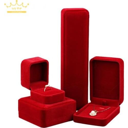 New red cashmere ring pendant bracelet necklace jewelry packaging display box