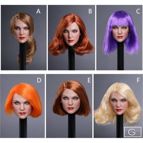 New 1/6 European Beauty Female Head Sculpt Carving GC019 7 Styles Models Gina Lollobrigida Model for 12" Figure Body Accessories