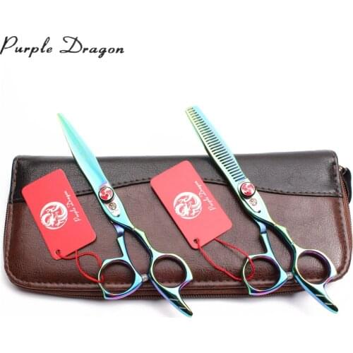 5.5" 6.0" Japan 440C Multi-color Puppy Straight Scissors Thinninng Shears Dogs Grooming Scissors Professional Pet Scissors Z9017