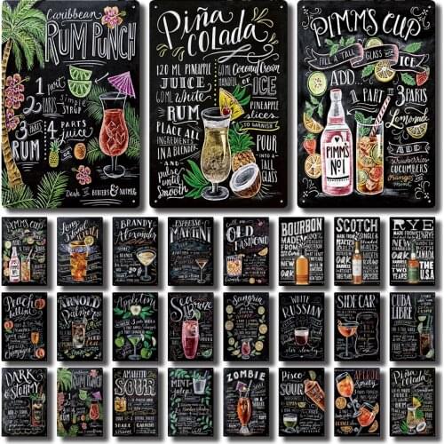 [ Kelly66 ] Cuba Libre Zombie Sour Cocktail Alcohol Tin Poster Metal Sign Home Decor Bar Wall Art Painting 20*30 CM Size LAT-18