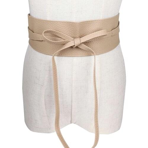 Hot Sale Fashion 1 pcs Ladies Women Girls Belt Soft Leather Wide Self Tie Wrap Around Waist Band Dress Belt