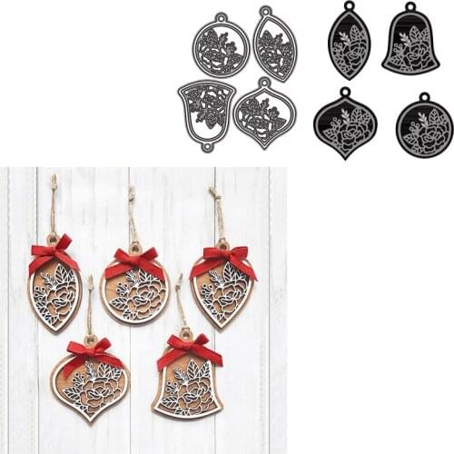 Christmas Decoration of Rose Metal Cutting Dies New 2021 Hanging Drop of Rose Decorative Embossing Papercard Crafts Die 2021