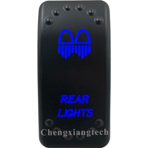 Blue Led Lasor Engraving Rear Lights Rocker Switch 5 Pin on off 12v 24v SPST for Car Boat Truck