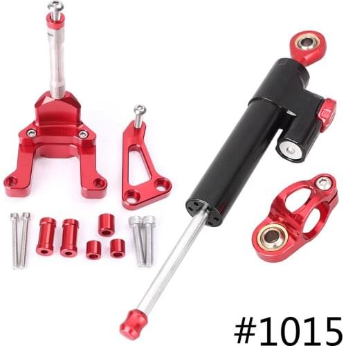 CNC Motorbike Steering Damper Stabilizer Saftety Control w/ Mounting Holder Bracket Set For Yamaha M-SLAZ MSLAZ Anodize Aluminum
