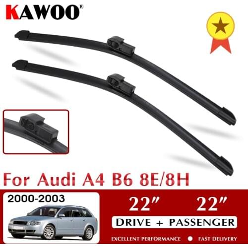 KAWOO Wiper Front Car Wiper Blades For Audi A4 B6 8E/8H October 2000 - Nov. 2003 Windshield Windscreen Window 22"+22" LHD RHD