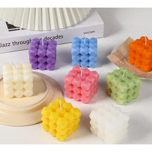 Aromatherapy Candle Rubiks Cube Diamond Bubble New Fashion Ins Style Home Table Decoration Creative Geometric Fragrance Candle
