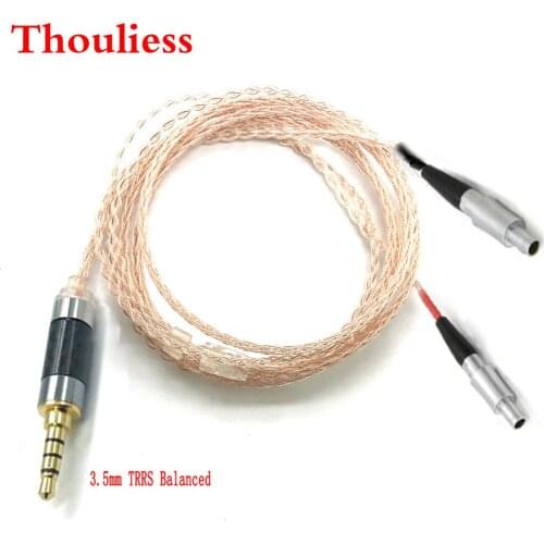 Thoulies HIFI 3.5mm TRRS Balanced 8 core 7N OCC Single crystal copper Headphone Upgrade Cable for HD800 HD800S HD820 Headphone
