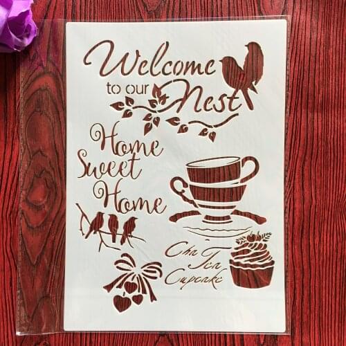A2 size 42 * 59.4cm coffee DIY Stencils Wall Painting Scrapbook Coloring Embossing Album Decorative Paper Card Template,wall