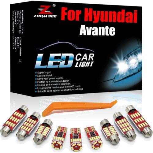 High Power White Canbus LED Interior Kit For Hyundai Elantra Avante XD HD MD AD 2001-2021 Vehicle Car Trunk Dome Map Lamp Light