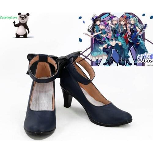 BanG Dream! Roselia Opera Of The Wasteland Minato Yukina Blue Shoes Cosplay Long Boots Leather Custom Made For Christmas