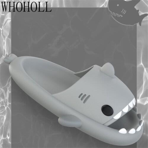 Parent Child Shark Slippers Mens Summer Home Indoor Antiskid Bathroom Women Thick Bottom Home Cool Slippers Wear