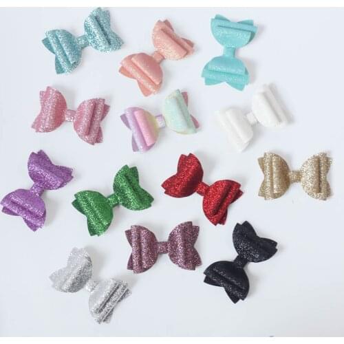 2PCS 3inch Shiny Glitter Cute Bows Hair Clips Barrettes Headwear Hair Accessories for Girls Kids Children Women Lovely Hairpins