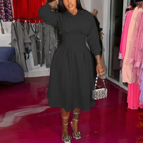 Summer Women Dress Long Sleeve Solid Color V-Neck High Street Hedging Tight Waist Midi Dress 2021 New