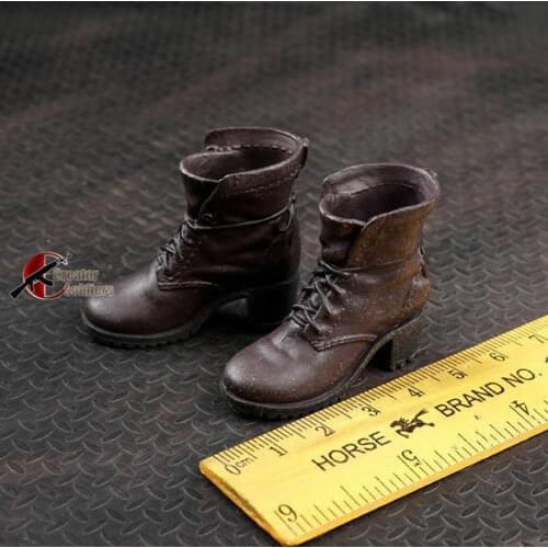1:6th 12" Female Figure Doll Accessory Brown Women Crude boots Shoe Model Toy