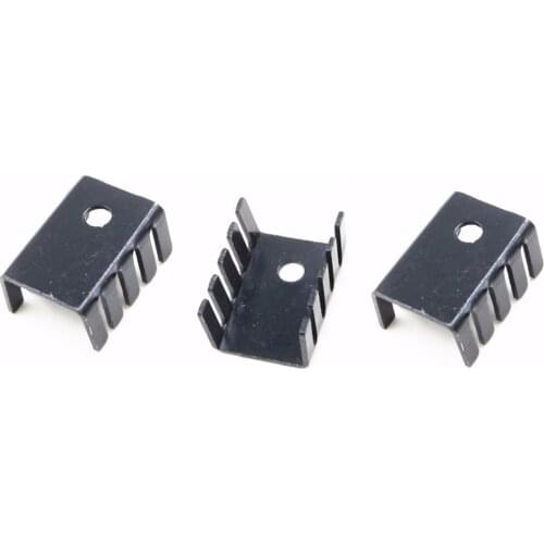 10PCS TO-220 Heat Sink Black TO220 19x15x10mm IC Heat Sink Aluminum Good