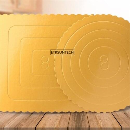 100pcs Mousse Cake Boards Tray Golden Paper Cakeboard for Cake Dessert Display Tray Wedding Birthday Cake Decorating Tools