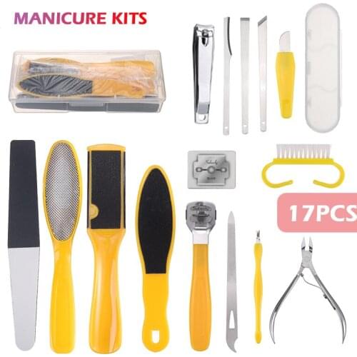 17pcs Foot File Callu Remover Nail File Set Plier Pedicure Remover Scrubber Set Kit Rasp Feet Exfoliating For Beauty Foot Care