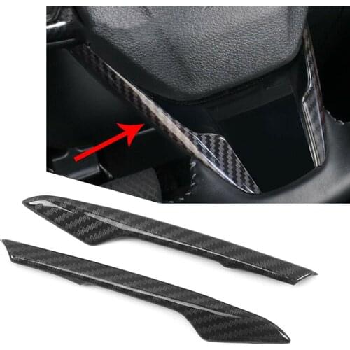 2Pcs ABS Carbon Fiber Car Interior Steering Wheel Trim Cover for Honda CR-V 2017 2018 2019 / CRV 17 18 19