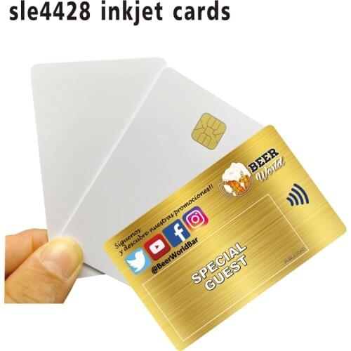 20PCS/Lot ISO7816 SLE4428 Inkjet Printable PVC Card For E -pson/C-anon Printer Double Side Printing Free Shipping