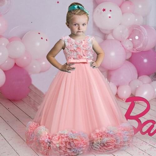 2021 Summer Embroidery Girl Evening Dress Elegant Wedding Kids Dresses For Girls Children Long Princess Dress 14 10 12 Years