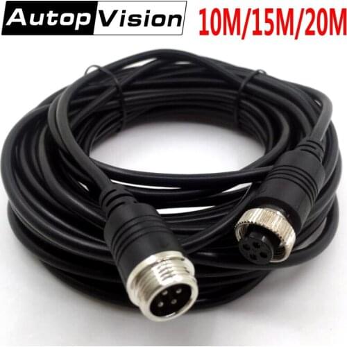 Aviation Cable 10M 15M 20M 4Pin Aviation Extension Connector Video Audio Cable Four Core Video Premium Cable for CCTV Camera/DVR