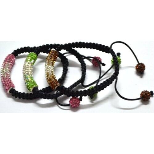 G3sale 3 pcs/lot Best Micro Pave Disco Beads Wholesale Bangles tube Bracelet jewelry crystal
