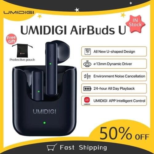 UMIDIGI AirBuds U TWS Wireless Earphones 380mAh Charging Box Bluetooth 5.1 ENC Noise Reduction Sports Headsets With Microphone