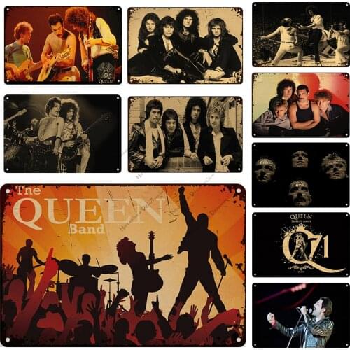 Singer Band Decorative Plate Metal Signs Poster Queen Band Metal Plate Retro Poster Home Club Industrial Decor Pub Wall Plate