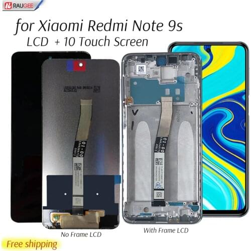 Display For Xiaomi Redmi Note 9s LCD Display 10 Touch Screen Replacement Tested Phone LCD Screen Digitizer Spare Part
