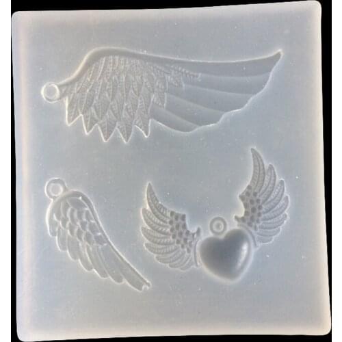 DIY Handmade Angel Wings Transparent Epoxy Pendant Mold For DIY Making Finding Accessories Mold Fondant