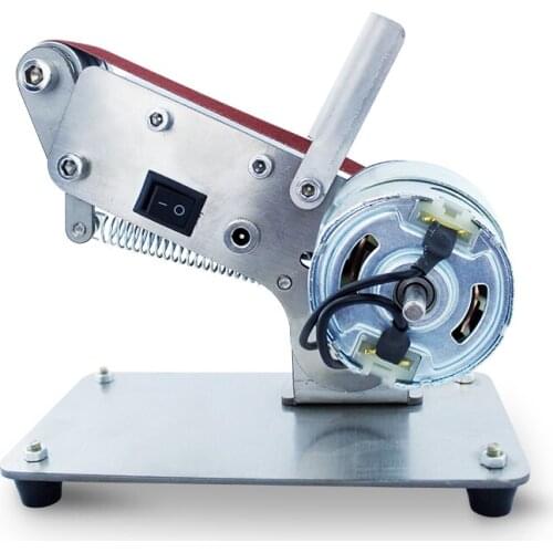 Household Desktop Mini Belt Machine DIY Polishing Machine Woodworking Grinding Machine Fixed Angle Sharpening Knife Blade Tool