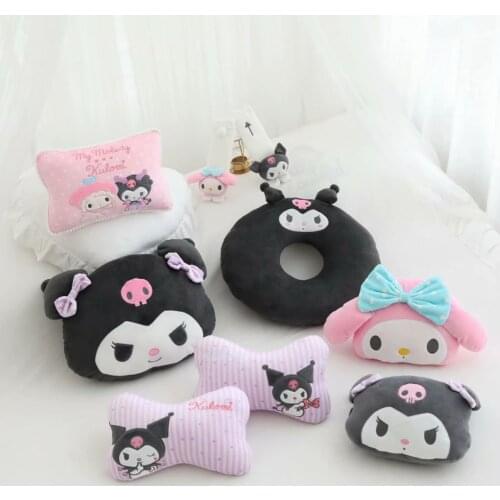 Kawaii Cute Anime Headrest Pillow Car Chair Headrest Cushion Safety Seat Belt Cover Shoulder Pads Car Decoration Pillows Toys