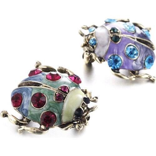 Classic Jewelry Rhinestone Vintage Insect Brooch Multi Color Women Painted Pin Lady Gifts Overcoat Accessories Corsage Ornaments