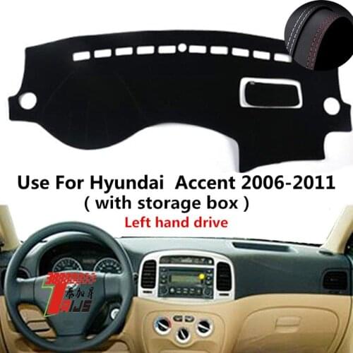 TAIJS Factory Classic Sport Leather Car Dashboard Cover For Hyundai Accent 2006 2007 2008 2009 2010 2011 Left hand drive