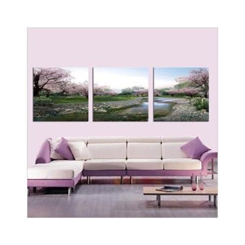 Embroidery Package 1 Lot=2 sets Top Grade Flower Cherry Grassland Water New Cross Stitch Kits Luxurious EMS 7-14Business Days