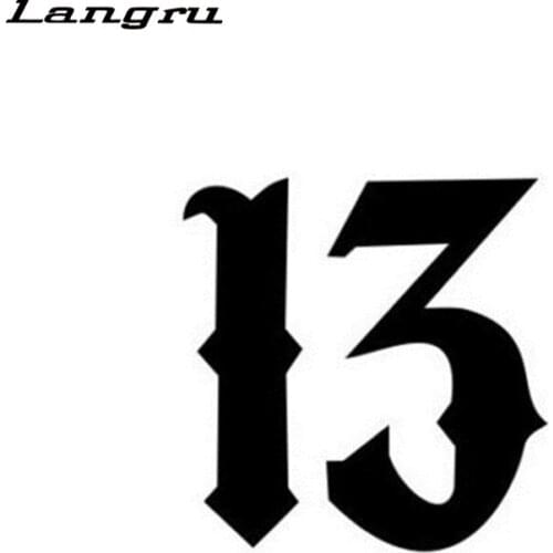 Langru 15cm X 14.4cm Art Font 13 Fashion Car Styling Decals Vinyl Car Body Stickers Car Accessories Jdm