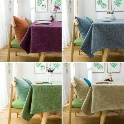 Linen solid color table cloth meeting room cotton table cloth simple style desk coffee table cloth table cloth