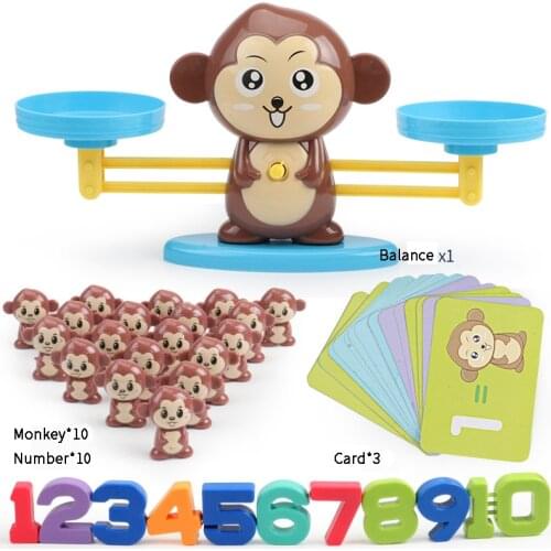 Math Toy Digital Monkey Balance Scale Learning Educational Montessori Toys Children Balancing Scale Number Match Board Game Kids