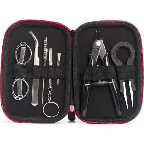 X9 Mini Vape DIY Tool Bag Tweezers Pliers Wire Heaters Kit Coil Jig Winding For Packing Electronic Cigarette Accessories