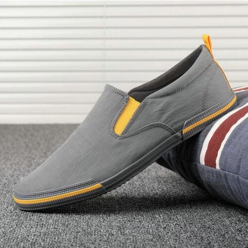Mens Flat shoes New Soft Mens loafers shoes Mens Vulcanized shoes Comfortable Breathable Canvas shoes A23-27
