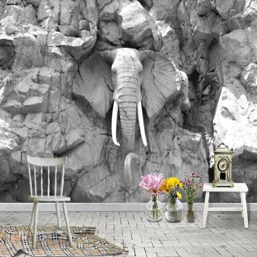 Milofi custom wallpaper mural modern abstract three-dimensional elephant decoration background wall decoration wallpaper