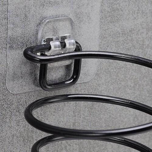 Adhesive Wall Mounted Metal Hair Dryer Holder Spiral Hairdryer Hanging Rack Blower Organizer Shelf For Bathroom Barber QX2E