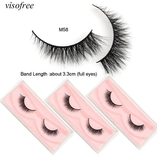 3D Mink Visofree 1 pair Eyelashes New Arrival 100% Cruelty free Dramatic Lashes Cross Handmade False Eyelashes Makeup Beauty M58