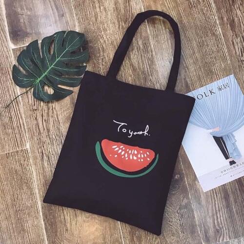 Reusable Shopping Bag Fashion Women Canvas Tote Bags Printing eco Bag Cartoon bolsa de compras Shopper Shoulder Bags