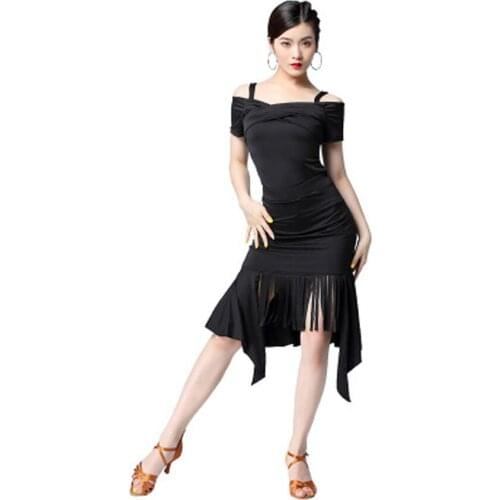 2019 new Latin dance costumes high-end strapless slim skirt suit practice clothes stage performance