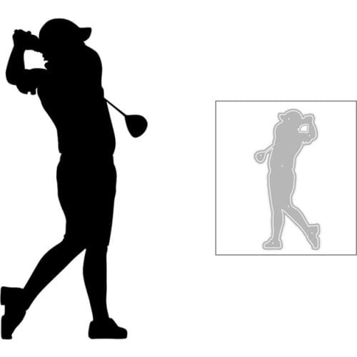 2020 New Hot DIY Back View Peaked Cap Boy Play Sports Golf Cue Embossing Metal Cutting Dies and For Scrapbooking Foil No Stamps