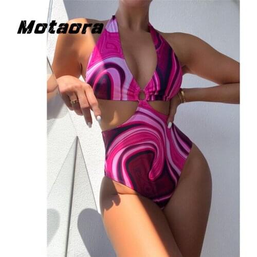 New Bandage Brazilian Beachwear Sexy One-piece Hollow Swimsuit Ring Neck Bikini Set Backless Bathing Suit Women High Cut Biquini